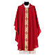 Chasuble in polyester with golden line and cross Vatican fabric s4