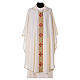 Chasuble in polyester with golden line and cross Vatican fabric s6