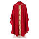 Chasuble in polyester with golden line and cross Vatican fabric s8