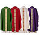Chasuble in polyester with golden line and cross Vatican fabric s9