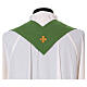 Chasuble in polyester with golden line and cross Vatican fabric s11