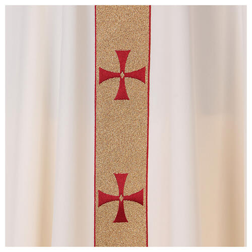 Chasuble gallon croix avant arrière tissu Vatican 100% polyester 5