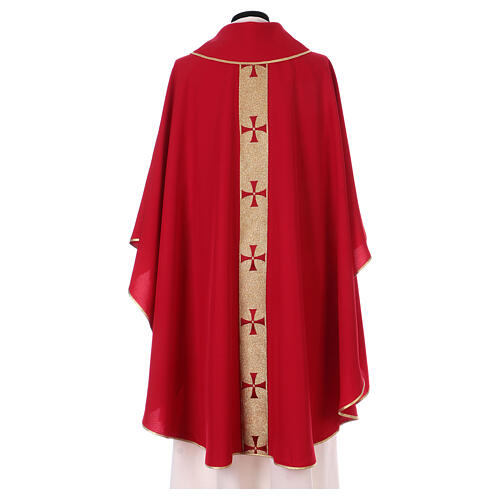 Chasuble gallon croix avant arrière tissu Vatican 100% polyester 8