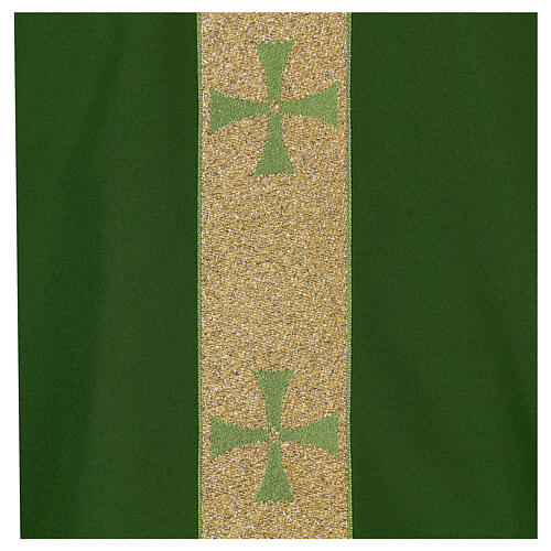 Casula bordo croci davanti dietro tessuto Vatican 100% poli. 2