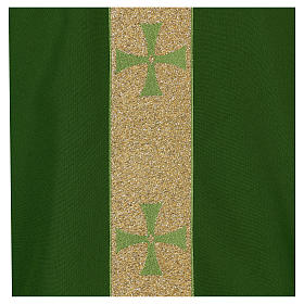 Casulas: Casula bordo cruzes ambos lados tecido Vatican 100% poliéster Casulas: Casula bordo cruzes ambos lados tecido Vatican 100% poliéster