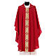 Gothic Chasuble in polyester with golden line and cross Vatican fabric s4