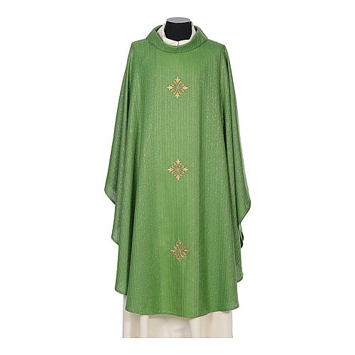 Chasuble 85% wool 15% lurex embroidered with three crosses Gamma 1