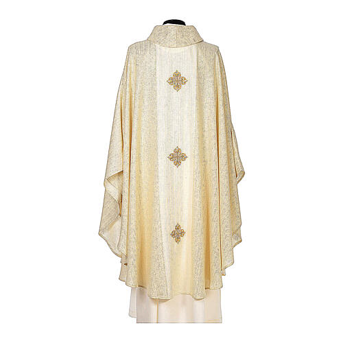 Latin Chasuble 85% wool 15% lurex embroidered with three crosses 7