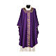 Catholic Chasuble 100% wool textured fabric with decorated neckline and gallon Gamma s6
