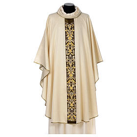 Chasuble faille pluie bande centrale broderie machine Gamma