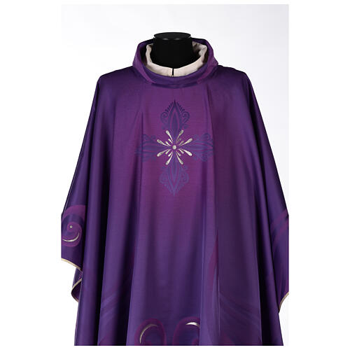 Chasuble with machine embroidery wool silk lurex Gamma 5