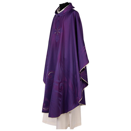 Chasuble with machine embroidery wool silk lurex Gamma 8