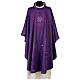 Chasuble with machine embroidery wool silk lurex Gamma s4