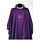 Chasuble with machine embroidery wool silk lurex Gamma s5