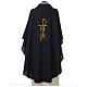 Chasuble in polyester Chi-Rho bread and fish, black s5