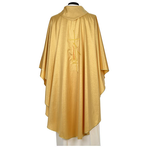 Monastic Chasuble with wheat lantern and thin satin cross 80% wool 20% lurex 5