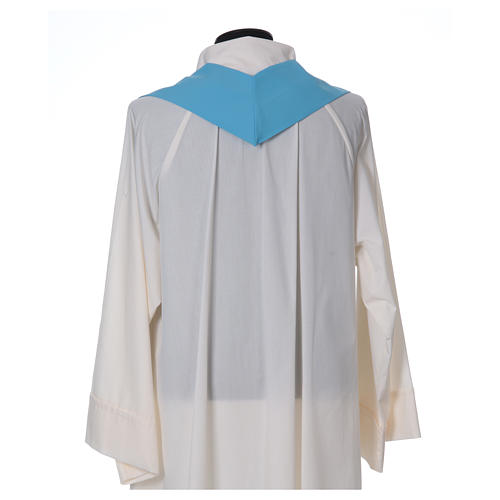 Chasuble in polyester wheat lantern and thin cross, light blue 6
