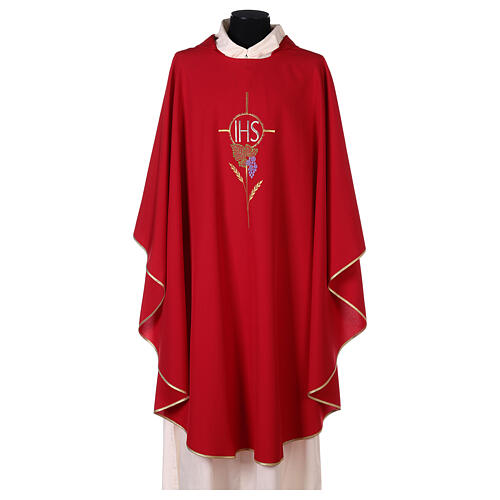 Chasuble with flower decorations, 100% polyester 4