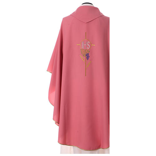 Chasuble in polyester flower decoration, rose 4