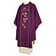 Chasuble prêtre 100% polyester croix épis couleur marc de raisin s1