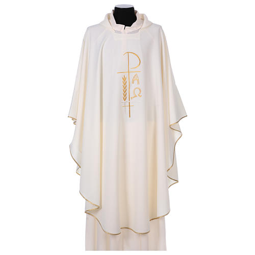 Chasuble in polyester cross wheat and Alpha 1