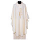 Liturgical Chasuble with cross wheat and Alpha in polyester s1