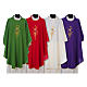Chasuble in polyester cross wheat and grapes s1