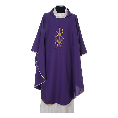 Chasuble prêtre 100% polyester avec épis croix raisin 6