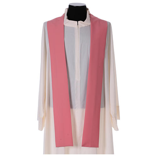Chasuble in polyester IHS and cross, rose 5