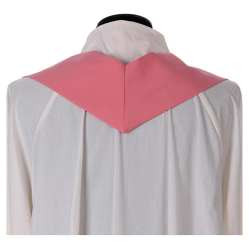 Chasuble in polyester IHS and cross, rose 6