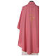 Chasuble in polyester IHS and cross, rose s4