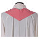 Chasuble in polyester IHS and cross, rose s6