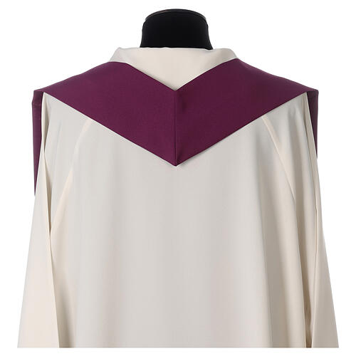 Chasuble in polyester wheat and grapes, violet 8