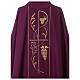 Chasuble in polyester wheat and grapes, violet s5