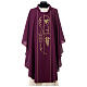 Violet Chasuble in polyester wheat and grapes s1