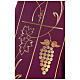 Violet Chasuble in polyester wheat and grapes s2