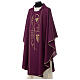 Violet Chasuble in polyester wheat and grapes s3