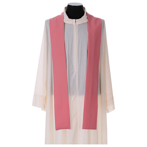 Kasel rosa Polyester Kreuz und Weizenähre 5