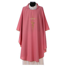 Chasuble in polyester IHS and wheat