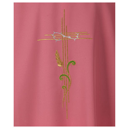 Chasuble in polyester IHS and wheat 2