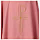 Pink chasuble, shiny polyester, Chi-Rho s2