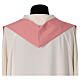 Pink chasuble, shiny polyester, Chi-Rho s6