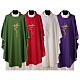 Chasuble in polyester cross wheat crown of thorns embroidery s1