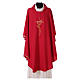 Chasuble in polyester cross wheat crown of thorns embroidery s4