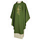 Casula sacerdotale 100% poliestere croce spiga foglia s1