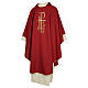 Casula sacerdotale 100% poliestere croce spiga foglia s2