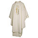 Casula sacerdotale 100% poliestere croce spiga foglia s3