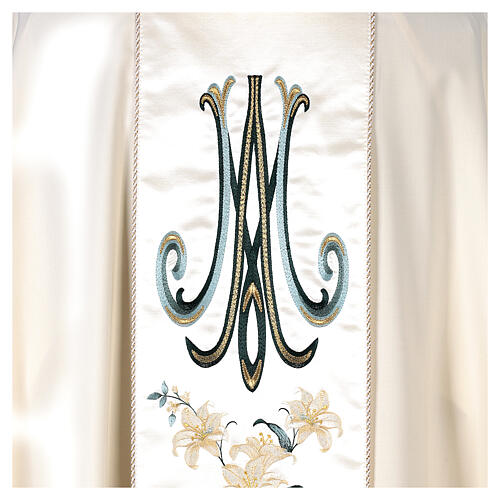 Chasuble with Mary and Flowers in 100% Wool 6