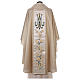 Chasuble Mary and flowers 93% wool, golden s5