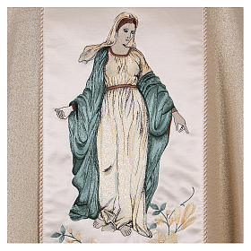 Golden Chasuble with Mary and Flower pattern 93% wool